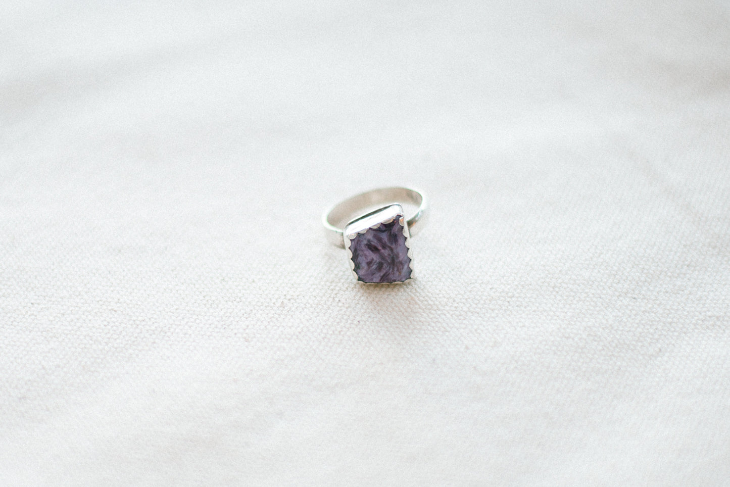 Vintage Silver and Charoite Ring