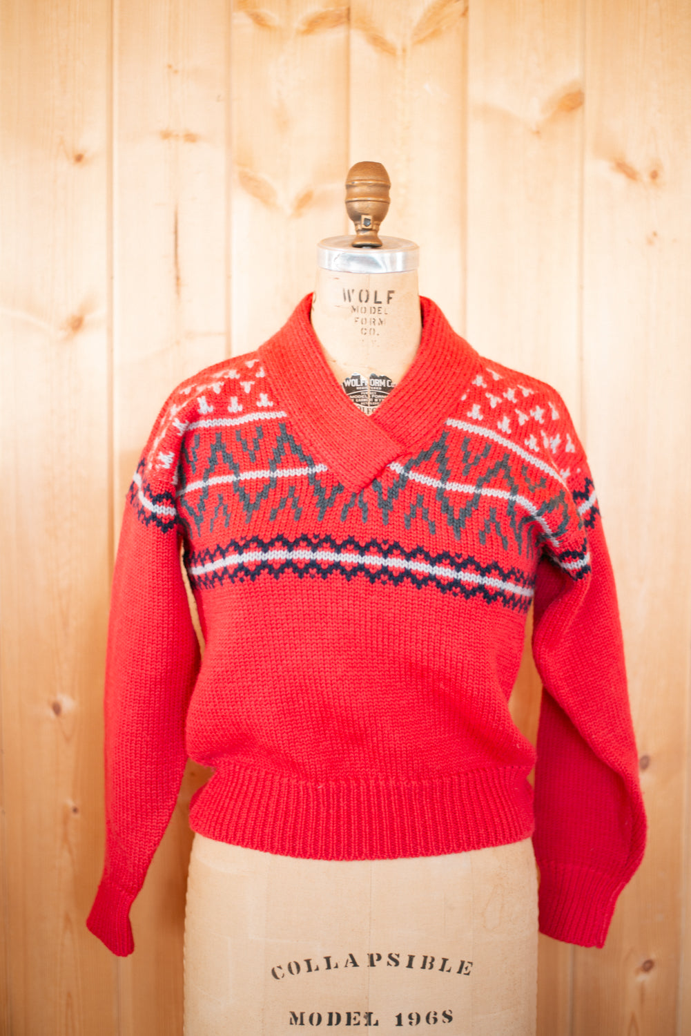 Vintage Red Ski Sweater
