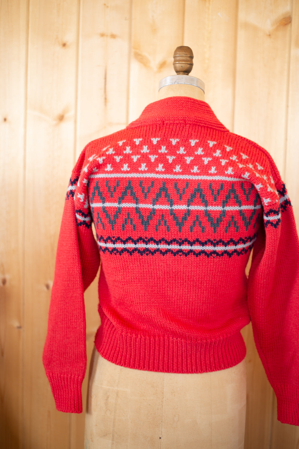 Vintage Red Ski Sweater